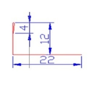 LAJSNA INOX L PROFIL 12mm SJAJ LAJSNA INOX L PROFIL 12mm SJAJ