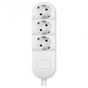 PRODUŽNI KABAL 3M 3RUPE 3600W BELI – ALING CONEL