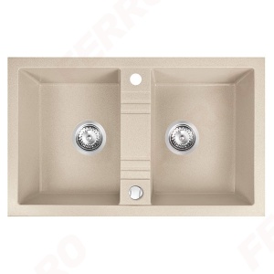 DUPLA SUDOPERA GRANITNA FERRO 780X480 2D BEŽ SA POP-UP SIFONOM fi90 DUPLA SUDOPERA GRANITNA FERRO 780X480 2D BEŽ SA POP-UP SIFONOM fi90