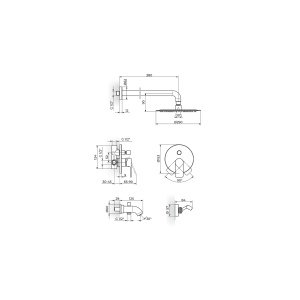S2 STOLZ-2 BATERIJA ZLATNA UZIDNA SA IZLIVOM (RUČNI I ZIDNI TUŠ) (MODEL 2) – ROSAN S2 STOLZ-2 BATERIJA ZLATNA UZIDNA SA IZLIVOM (RUČNI I ZIDNI TUŠ) (MODEL 2) – ROSAN