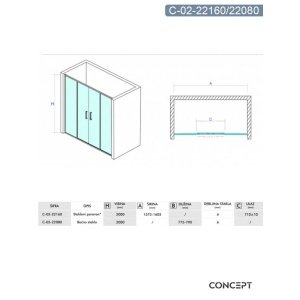 DEVON200 160X80 TUŠ KABINA VISINE 200 PROVIDNO KALJENO STAKLO 6mm HROM RAM – CONCEPT DEVON200 160X80 TUŠ KABINA VISINE 200 PROVIDNO KALJENO STAKLO 6mm HROM RAM – CONCEPT