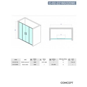 DEVON200 160X90 TUŠ KABINA VISINE 200 PROVIDNO KALJENO STAKLO 6mm HROM RAM – CONCEPT DEVON200 160X90 TUŠ KABINA VISINE 200 PROVIDNO KALJENO STAKLO 6mm HROM RAM – CONCEPT