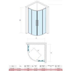 DEVON200 R90 TUŠ KABINA VISINE 200 PROVIDNO KALJENO STAKLO 6mm HROM RAM – CONCEPT DEVON200 R90 TUŠ KABINA VISINE 200 PROVIDNO KALJENO STAKLO 6mm HROM RAM – CONCEPT