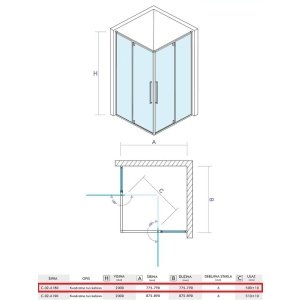 ABSOLUT 80X80 PIVOT TUŠ KABINA VISINE 200 PROVIDNO KALJENO STAKLO 6MM HROM RAM – CONCEPT ABSOLUT 80X80 PIVOT TUŠ KABINA VISINE 200 PROVIDNO KALJENO STAKLO 6MM HROM RAM – CONCEPT