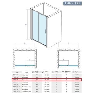 OPAL 130 TUŠ VRATA (PARAVAN) VISINE 195 PROVIDNO KALJENO STAKLO 6mm HROM RAM – CONCEPT OPAL 130 TUŠ VRATA (PARAVAN) VISINE 195 PROVIDNO KALJENO STAKLO 6mm HROM RAM – CONCEPT