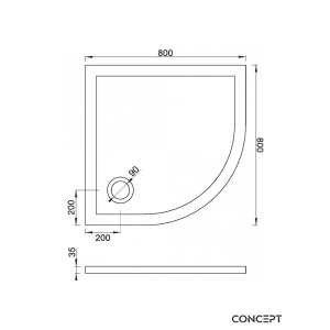 SBA R90 POLUKRUŽNA TUŠ KADA TANKA 4cm – CONCEPT SBA R90 POLUKRUŽNA TUŠ KADA TANKA 4cm – CONCEPT