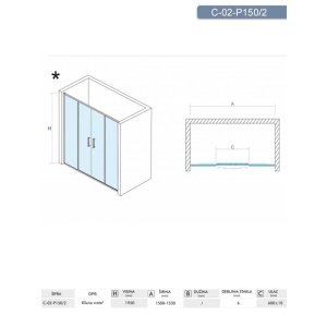 OPAL 150 TUŠ VRATA (PARAVAN SA 2 VRATA) VISINE 195 PROVIDNO KALJENO STAKLO 6mm HROM RAM – CONCEPT OPAL 150 TUŠ VRATA (PARAVAN SA 2 VRATA) VISINE 195 PROVIDNO KALJENO STAKLO 6mm HROM RAM – CONCEPT