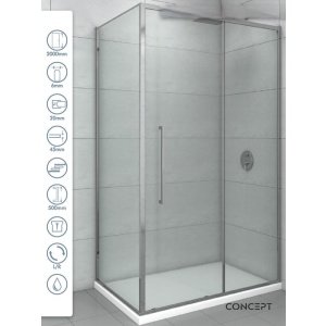 DEVON200 140X90 TUŠ KABINA VISINE 200 PROVIDNO KALJENO STAKLO 6mm HROM RAM – CONCEPT DEVON200 140X90 TUŠ KABINA VISINE 200 PROVIDNO KALJENO STAKLO 6mm HROM RAM – CONCEPT