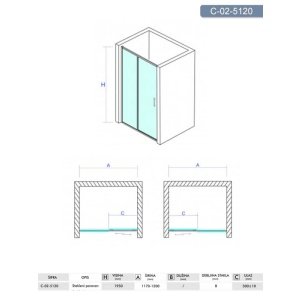 TITAN 120 TUŠ VRATA (PARAVAN) VISINE 200 PROVIDNO KALJENO STAKLO 8mm HROM RAM – CONCEPT TITAN 120 TUŠ VRATA (PARAVAN) VISINE 200 PROVIDNO KALJENO STAKLO 8mm HROM RAM – CONCEPT